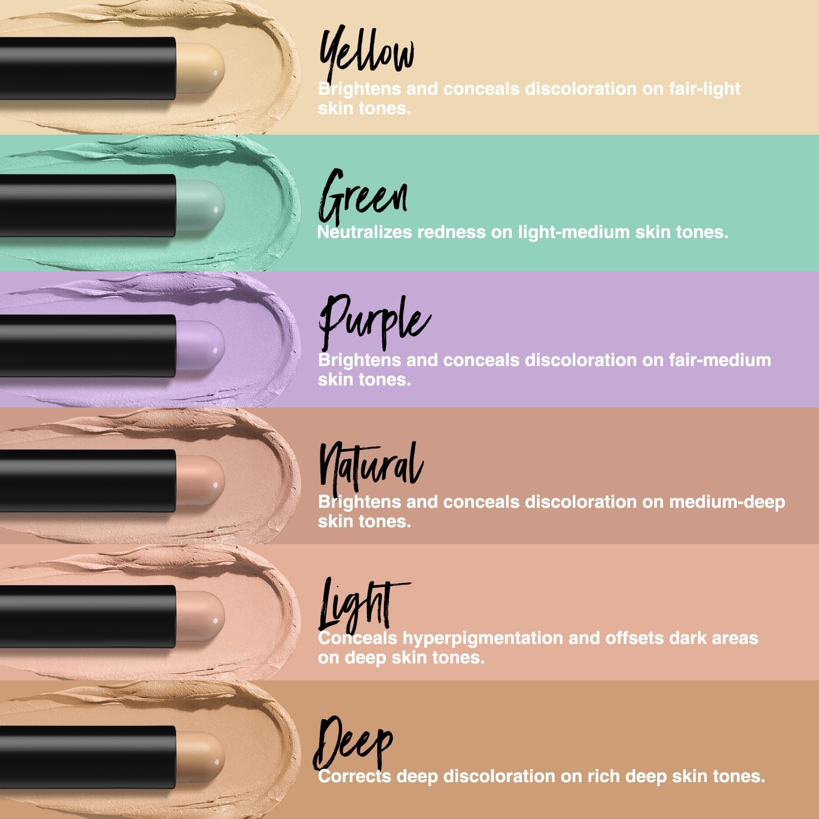 KASTWAVE 6 Color Contour Stick Concealer Bronzer Stick Cream Palette Contour Multifunctional Contouring Makeup Kit for Face Highlighter Makeup Stick Set Long Lasting & Waterproof