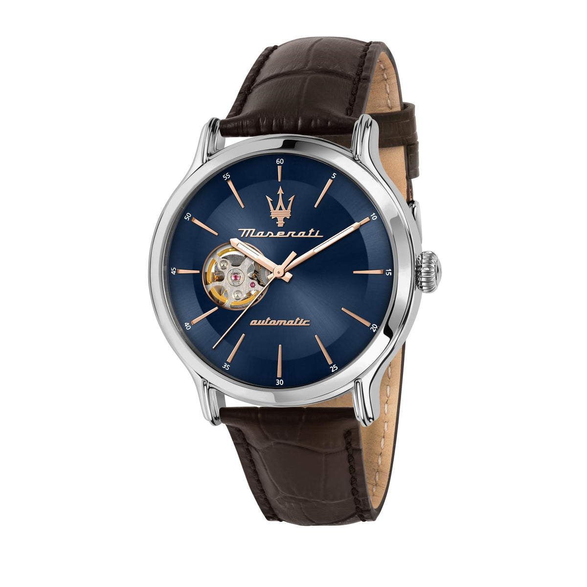 Maserati Men's Watch Epoca Limited Edition, 42mm Strap, automatic watch - R8821118010 - Brown/Blue sunray