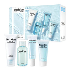 Torriden DIVE IN Trial Kit | Hyaluronic Acid Infused Daily Skincare Kit - 4 Step Regimen with Foam Cleanser, Facial Toner, Serum, and Cream
