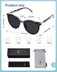 SOJOS Classic Retro Round Sunglasses Women Men Large Glasses SJ2067