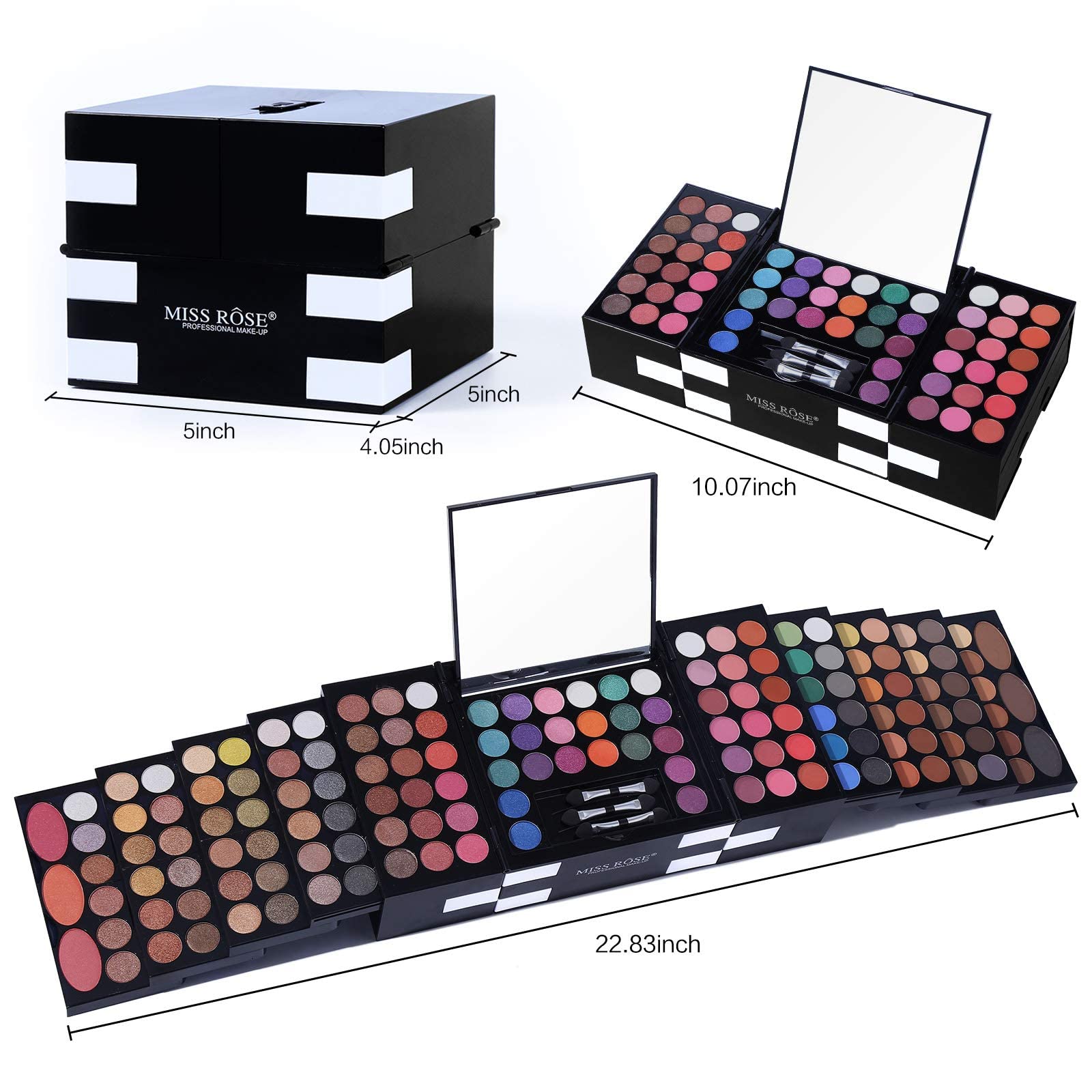 KASTWAVE Eye Shadow Palette Set, All In One Makeup Kit 142 Colors Matte Shimmer Colorful Gifts For Women Professional Cosmetics Fashion Women Makeup Case Full Make Up Eye Shadow Palette