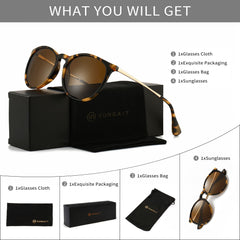 SUNGAIT Vintage Round Sunglasses for Women Men Classic Retro Designer Style