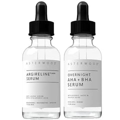 Asterwood Argireline Serum 1 oz + Overnight AHA+BHA Serum 1 oz