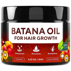 Batana Oil Organic Hair Cream - 100% Natural Batana Oil for Hair Growth, Prevent Hair Loss, Eliminate Split Ends, Repair Damaged Hair, Honduras Raw Botana Oil Hair Growth Thick Cream for Women & Men