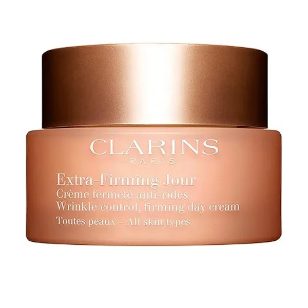 Clarins Extra Firming Day Cream Anti Aging Moisturizer Skin Looks More Radiant, Visibly Firmer and Plumper After 28 Days Smoothes Appearance of Lines and Wrinkles Evens Skin Tone Hydrates