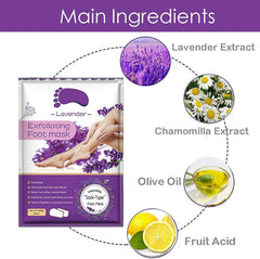 ALIVER Foot Peel Mask 3 Pack, Foot Masks Exfoliating, Lavender Exfoliator for Callus, Dead Skin, Repair Rough Heels for Women Men