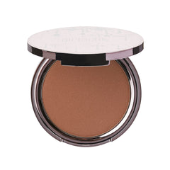 Girlactik USA. 2-in1 Compact Face Pressed Powder & Contour Bronzer. Weightless, Buildable Coverage. Velvet Finish. -Deep