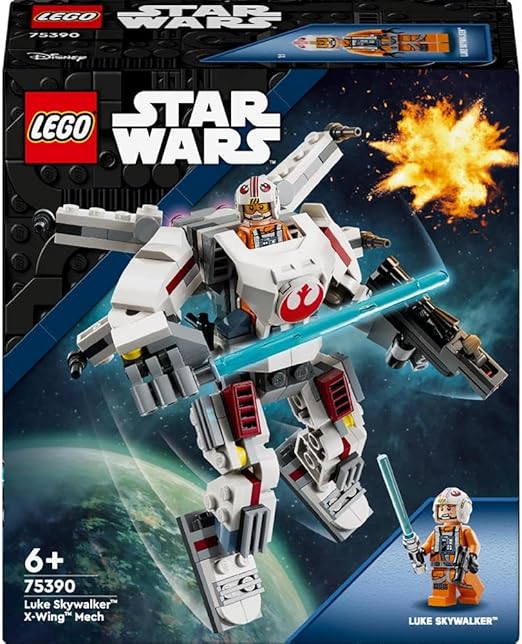 LEGO Star Wars Luke Skywalker X-Wing Mech, Collectible Building Toy for 6 Plus Year Old Boys, Girls & Kids, with a Character Minifigure for Fantasy Action-Adventures, Small Creative Gift Idea 75390