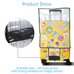 Jexine 4 Pcs Clear PVC Suitcase Protectors 4 Sizes Transparent Travel Luggage Protector Thicken Luggage Cover 18/20/ 24/28 Inches Suitcase Covers