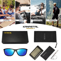 KANASTAL Polarized Sports Sunglasses for Men Women, Classic Square Sun Glasses Driving Cycling Outdoor Lightweight Shades for Womens 100% UV400 Protection