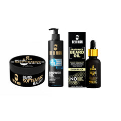 Be O Man Combo of Beoman. Beard Softener Balm for Grooming Men's Facial Hair, 50G and OUDH Fragrance Oil, 30 ml 3 in 1 shower Shampoo