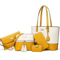 TcIFE Purses and Handbags for Womens Satchel Shoulder Tote Bags Wallets - White Yellow / Multicolor