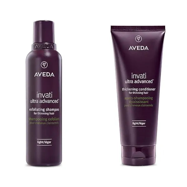 Aveda Invati Ultra Advanced Exfoliating Shampoo & Thickening Conditioner Light Duo for Fine to Medium Thinning Hair Types Normal to Oily Scalp Part of 4 Step System 6.7 Fl Oz