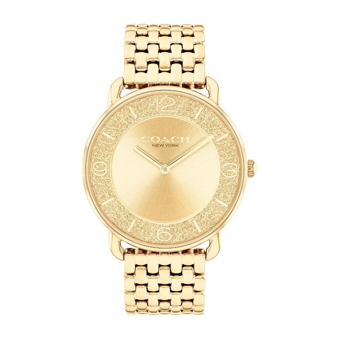 COACH WOMEN'S GOLD DIAL IONIC PLATED THIN GOLD STEEL BRACELET WATCH - 14504374