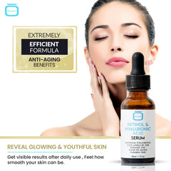 OMIC Retinol Serum for Face with Hyaluronic Acid | 1 ml / 1 fl oz | Brightening Serum for Fine Lines, and Wrinkles | Dark Spots Corrector for Face & Body | Anti Aging Facial Serum | Made in USA