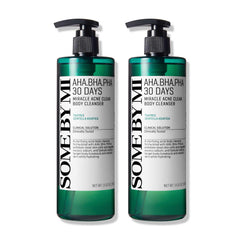 SOME BY MI AHA BHA PHA 30 Days Miracle Acne Clear Body Cleanser - Pack of 2 - Daily Exfoliating Tea Tree Acne Body Wash with Salicylic Acid - Deep Cleanses Sebum and Impurities - Korean Skin Care