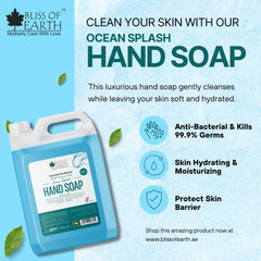 Bliss of Earth Hand Wash Liquid Refill, Refreshing Ocean Splash & Luxury Lily Combo, Hand Soap Liquid with Moisturizing Formula & Aromatic Fragrance, Perfect for Hotel, Office & Home – 5 Litres Each