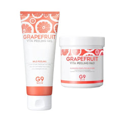 G9SKIN Grapefruit Vita Peeling Duo – Exfoliating Gel+ Peeling Pad 100 Sheets for Smooth, Radiant Skin