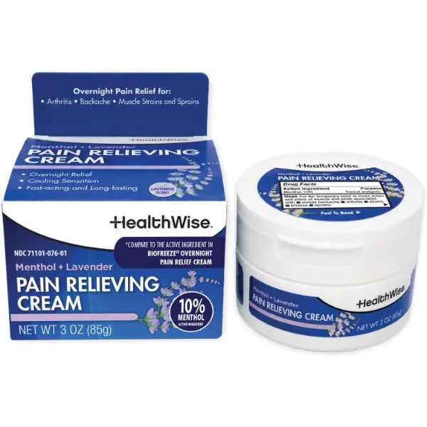 HealthWise Lavender 10% Menthol Pain Relief Cream, 3 oz