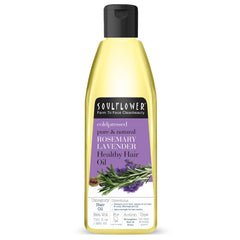 Soulflower Rosemary Lavender Oil for Healthy Hair, Scalp, Hair Roots - 100% Pure & Natural Undiluted Coldpressed Oil, 225ml