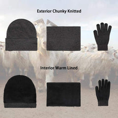 KASTWAVE Winter Beanie Hat Scarf Touchscreen Gloves Set Knit Thick Fleece Lined Warm Touchscreen Gloves Beanie Scarf Set for Men and Women. Women Winter Hats 3-Piece Warmer Set, One Size - Dark Gray