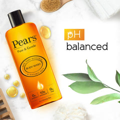 Pears Pure & Gentle Natural Oils Body Wash Gently Cleanses Skin| 100% Soap-Free pH Balanced Formula With 10X Moisturization| For Healthy & Glowing Skin With A Refreshing Fragrance After Shower| 250ml