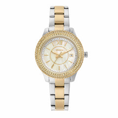 Fossil Women's Stella Mini Quartz Stainless Steel Three-Hand Watch, Color: Gold/Silver (Model: ES5138)