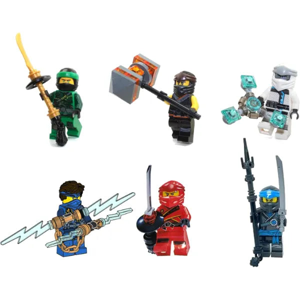 LEGO Ninjago Masters of Spinjitzu Combo Foil Pack - Set of 6 Minifigures (Lloyd, Jay, Cole, Zane, Kai, and Nya)