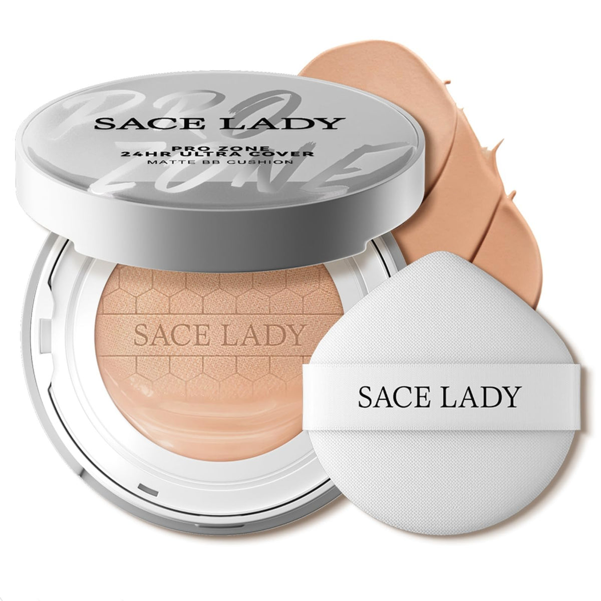 SACE LADY Oil Control BB Cushion Foundation, Full Coverage Long Lasting Ultra Matte BB Foundation Makeup Covers Face Blemishes Evens Skin Tone Face Cosmetics, 0.42Oz (#05, 0.42Oz)