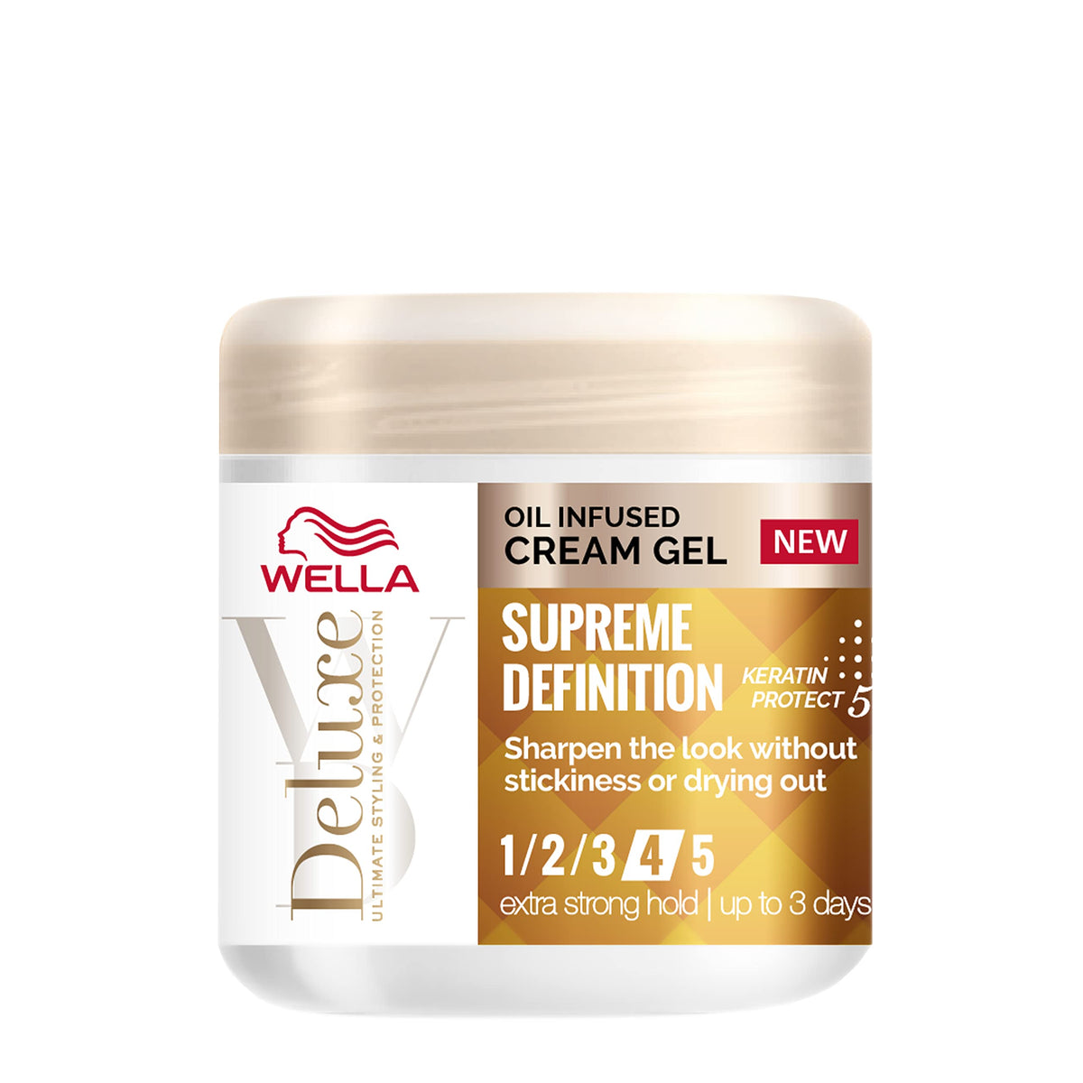 Wella Deluxe Nourishing Oils Cream Gel for Defining Hair - Fights 5 Signs of Hair Damage, Contains Keratin Protect 5 Complex - 100ml