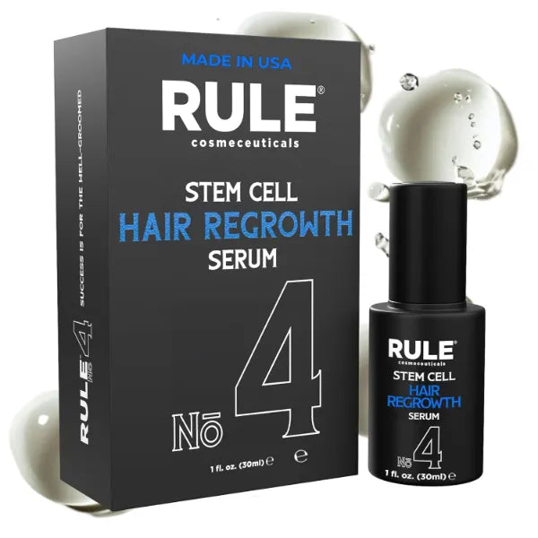 RULE COSMECEUTICALS RULE No.4 Stem Cell Hair Growth Serum, Natural Oil with Biotin, Castor Oil & DHT Blocker Saw Palmetto for Thicker Fuller Longer Hair Regrowth, Scalp Serum Hair Loss Treatments - 30ml
