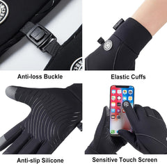 Excefore Winter Gloves for Men Women, Waterproof Gloves, Touch Screen Gloves, Windproof Warm Gloves for Work, Lightweight Thermal Gloves, Cold Weather Gloves for Driving Cycling Running Riding(L)