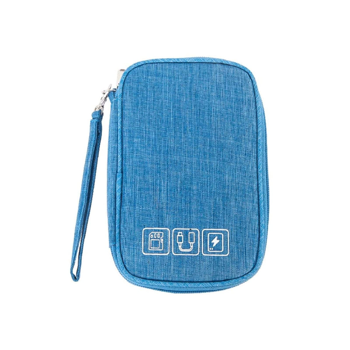 Azonee Travel Cable Organizer Bag, Portable Cable Organizer, Small Waterproof Electronic Accessories Storage Bag for Charger, Cable, Power Bank, Memory Card, Earphone, Phone, Adapter (Blue)
