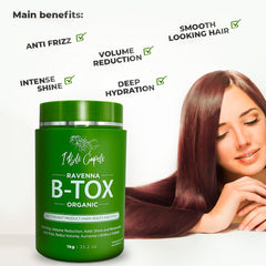 I Belli Capelli Organic Ravenna Hair Botox Treatment Formaldehyde-Free Cirugia Capilar Para el Cabello Effect Anti-Frizz, Volume Reduction, Smoothing & Mask Argan Oil 500g