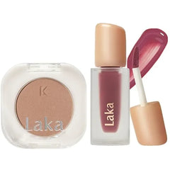 Laka Lid & Lip Duo Mono Eyeshadow #906 Tawny & Fruity Glam Lip Tint #102 Dewy