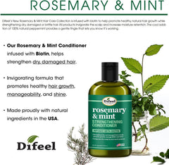 Difeel Rosemary and Mint Hair Strengthening Conditioner with Biotin 355ml