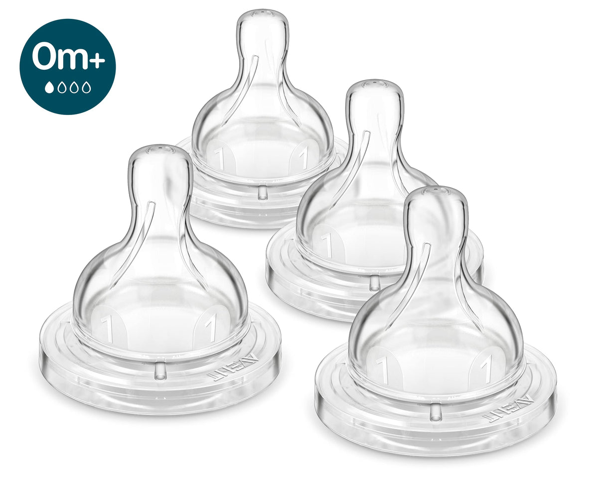 PHILIPS AVENT Anti-Colic Baby Bottle Flow 1 , 4pk, SCY761/04, 4 Count (Pack of 1)