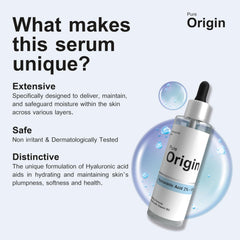 Pure Origin Hyaluronic Acid 2% + B5 Face Serum | Deeply Hydrates Skin | Plumps The Skin Inside Out | Reduce Fine Line | Eco-Friendly | Clinically Validated Serum | 30Ml