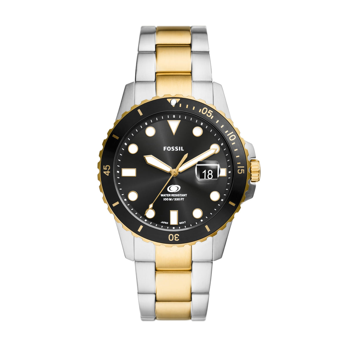 Fossil Blue Dive Three-Hand Date Two-Tone Stainless Steel Watch - FS6031