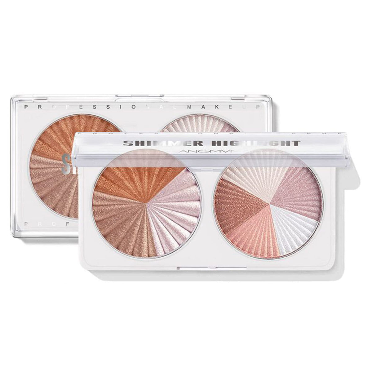 NALACAL Highlighter Makeup Palette, 8 Shades Lasting Shimmer Glow Blush Powder Contour Palette, Facial Bronzers Illuminator Baked Contour Shadow Palette - Waterproof Cruelty Free (Light)