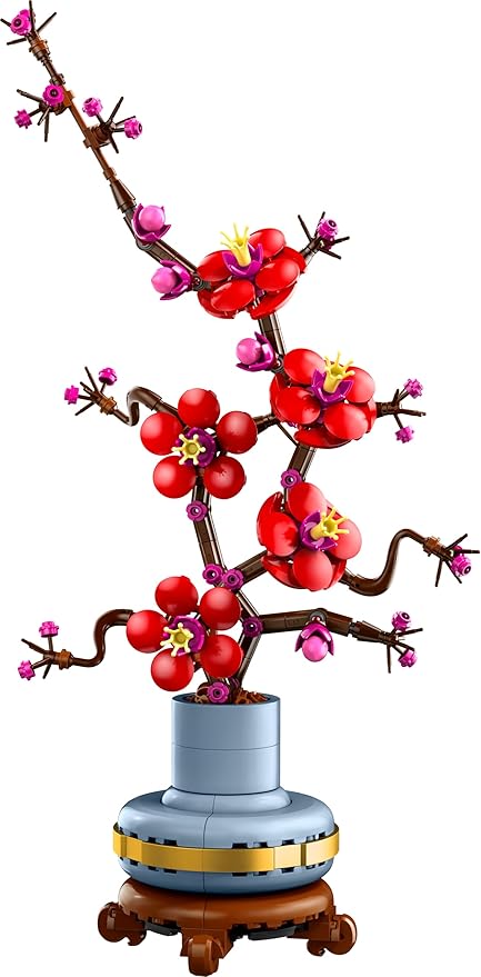 LEGO Icons Plum Blossom Flower Building Set, Faux Plant Model Kit for Adults to Build, Home Office Decor Display Piece, Botanical Collection Gift for Women, Men, Her or Him 10369