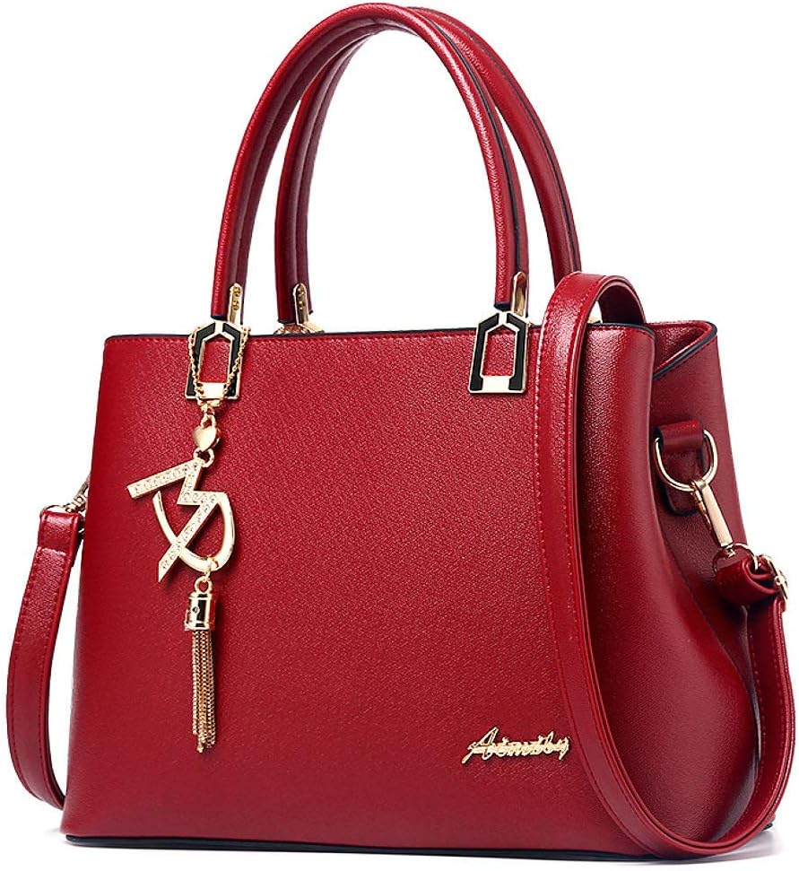 Womens Purses and Handbags Shoulder Bags Ladies Designer Top Handle Satchel Tote Bag - Red