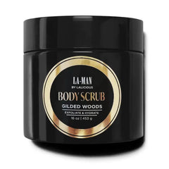 LaLicious Gilded Woods La-Man Body Scrub - Exfoliating Sugar Scrub for Men - Body Exfoliator Scrub for Dead Skin & Optimal Hydration - Pure Cane Sugar + Coconut Body Scrub 16oz