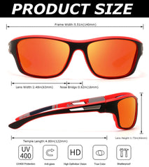 Sports Sunglasses Polarized For Mens Womens Driving Fishing Running Wrap Around Sun Glasses Unbreakable Frame Goggles with Glasses rope Strap UV Protection