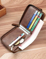 TIM DENIMS Men Wallet, Premium Leather, Large Capacity Holds Credit Cards, Coins And Cash With ID Window And A Zipper Pocket