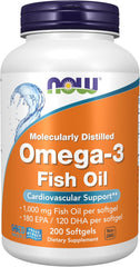 Now Foods, Omega-3, Cardiovascular Support, 200 Soft Gels