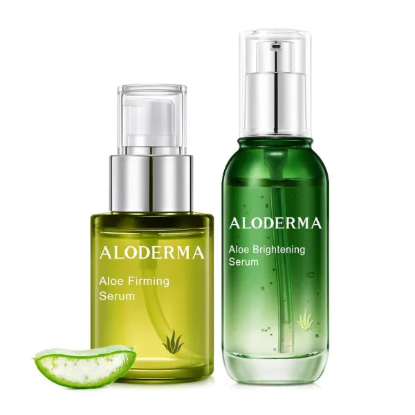 Aloderma Aloe Face Serums Set, 2 Pieces - Firming Serum, Brightening Serum