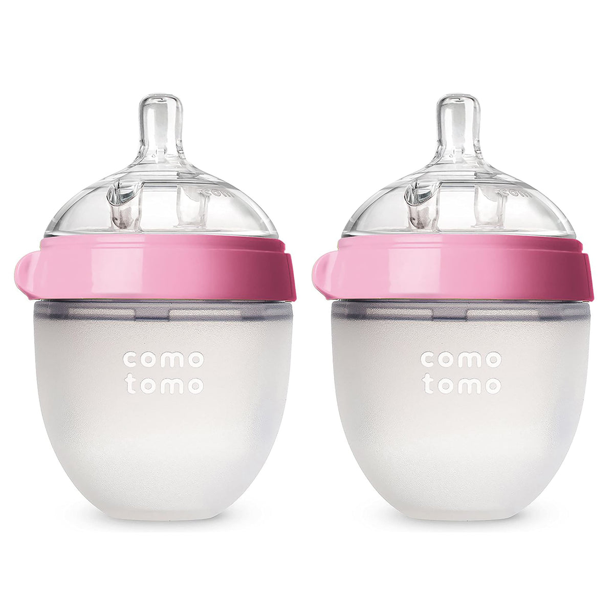 Comotomo Natural Feel Baby Bottle, Soft & Squeezy, Easy To Clean, Dual Anti-Colic Vent Bottle For Baby, Infants And Newborn 150Ml, Pink (Pack Of 2)