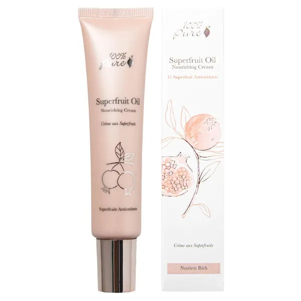 100% PURE Super Fruit Nourishing Cream Face Moisturizer Skincare Antioxidants & Vitamins Soothe & Replenish Dry Dehydrated Skin - Vegan - .85 oz