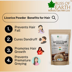 Bliss of Earth 3x453 GM Organic Licorice Root Powder For Eating, Mulethi Powder Organic For Skin Whitening, Hair & face Pack Of 3